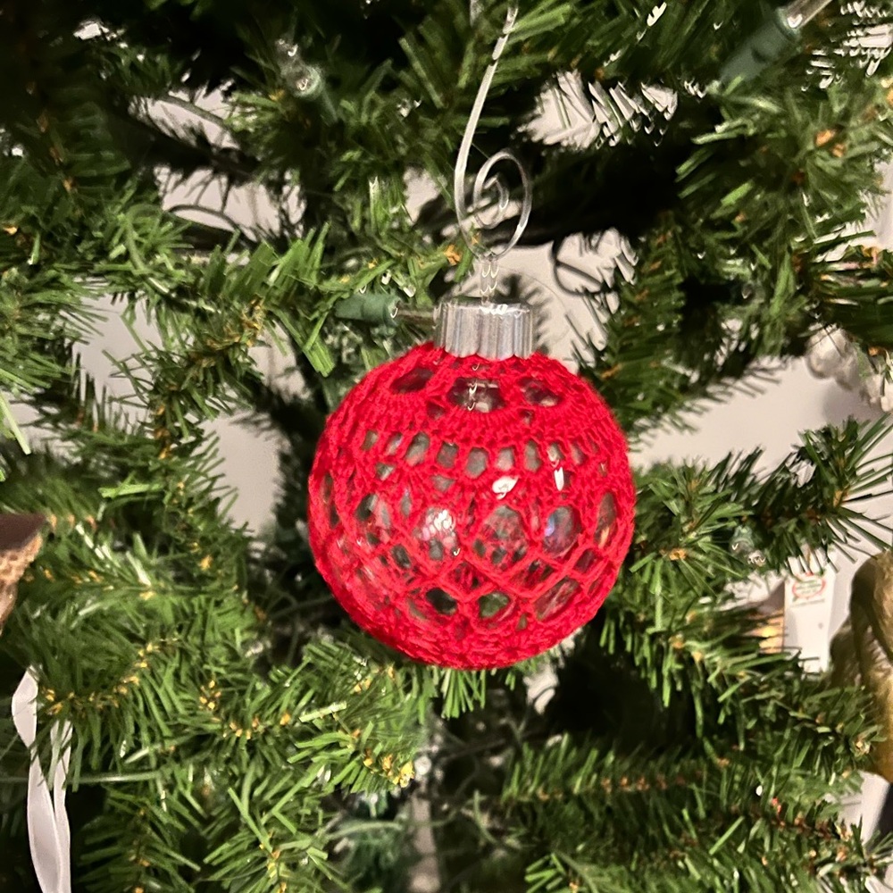 Vintage design crochet Christmas ornament